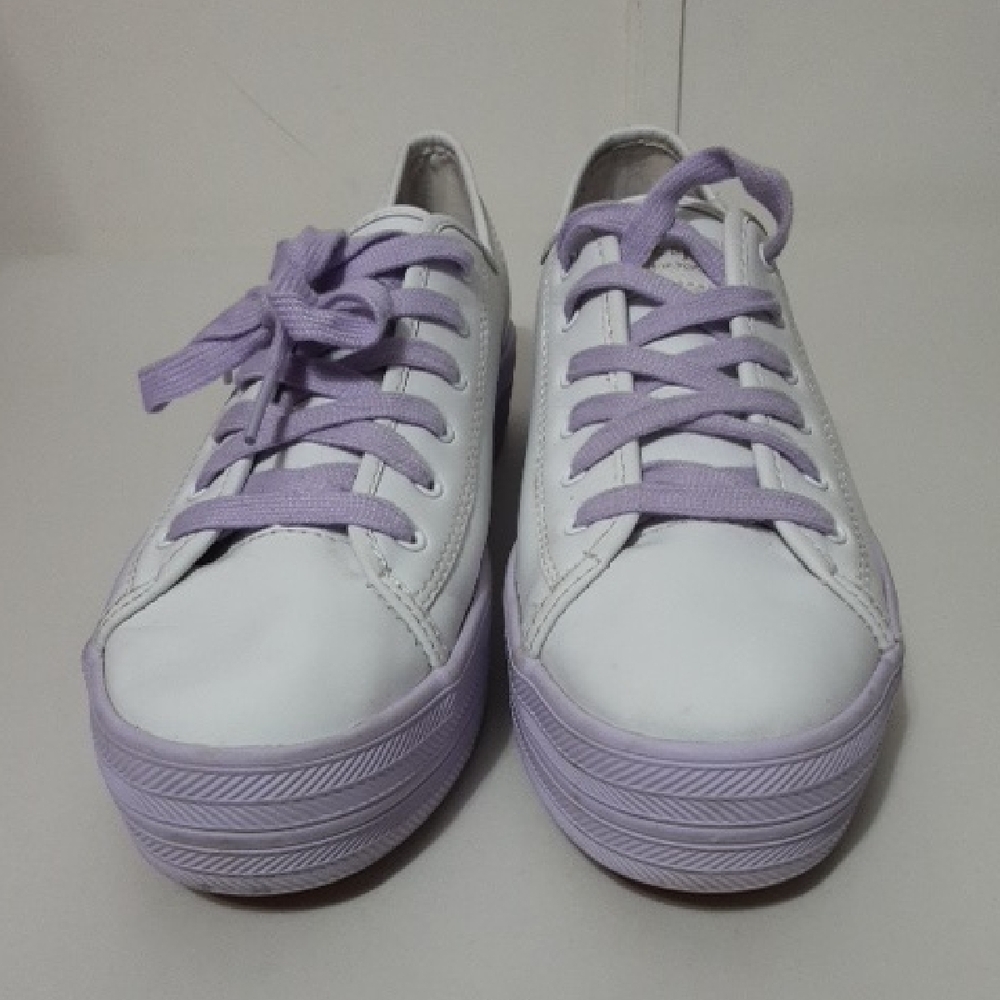 KEDS‎ KATE SPADE "Triple Kick Women's White and PurpleLeather Platform Sneakers